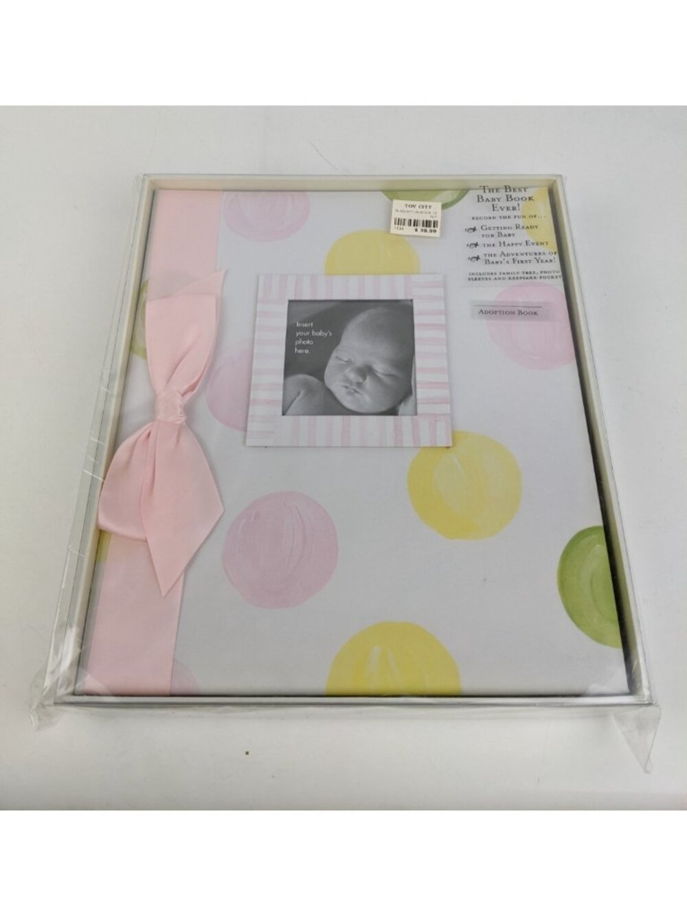 Penny Laine Paper Adoption Baby Book Album Keepsake Memory New Box Polka Dot #2